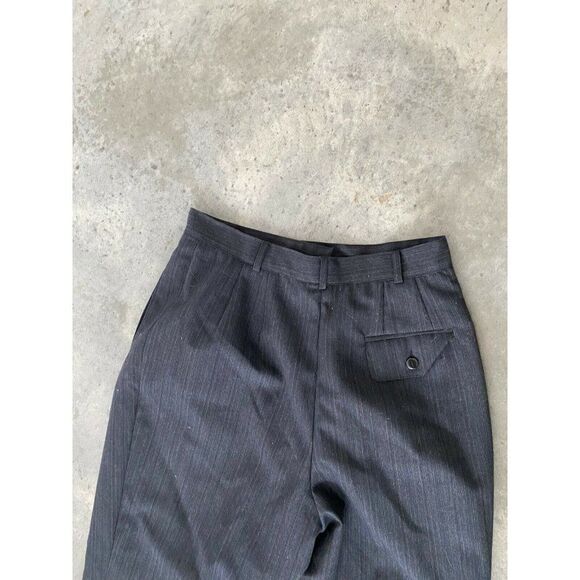HW New York Pants Trouser Grey Wool Pinstripe Womens Size 12 - Picture 4 of 8